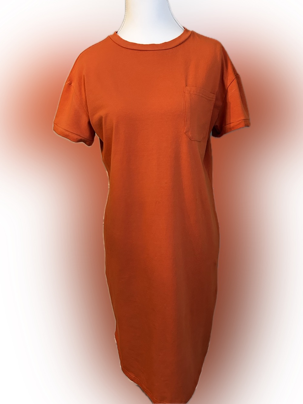 Women's Orange Pocket T-Shirt Dress